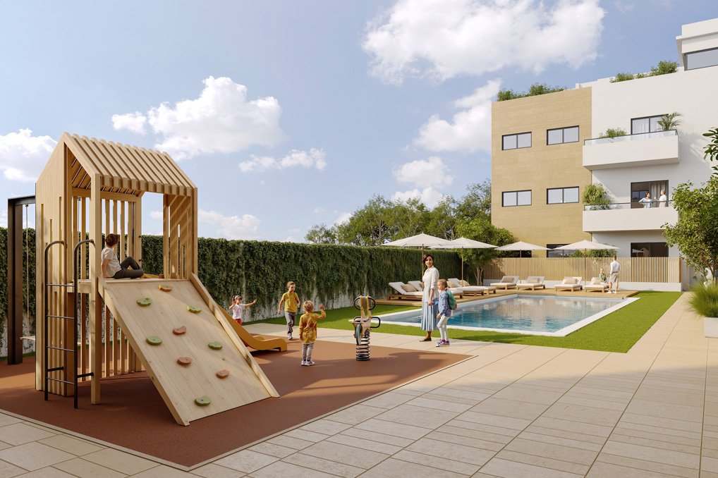 Jardín y Piscina